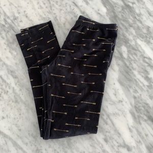 Old Navy black and gold legging pants 10-12